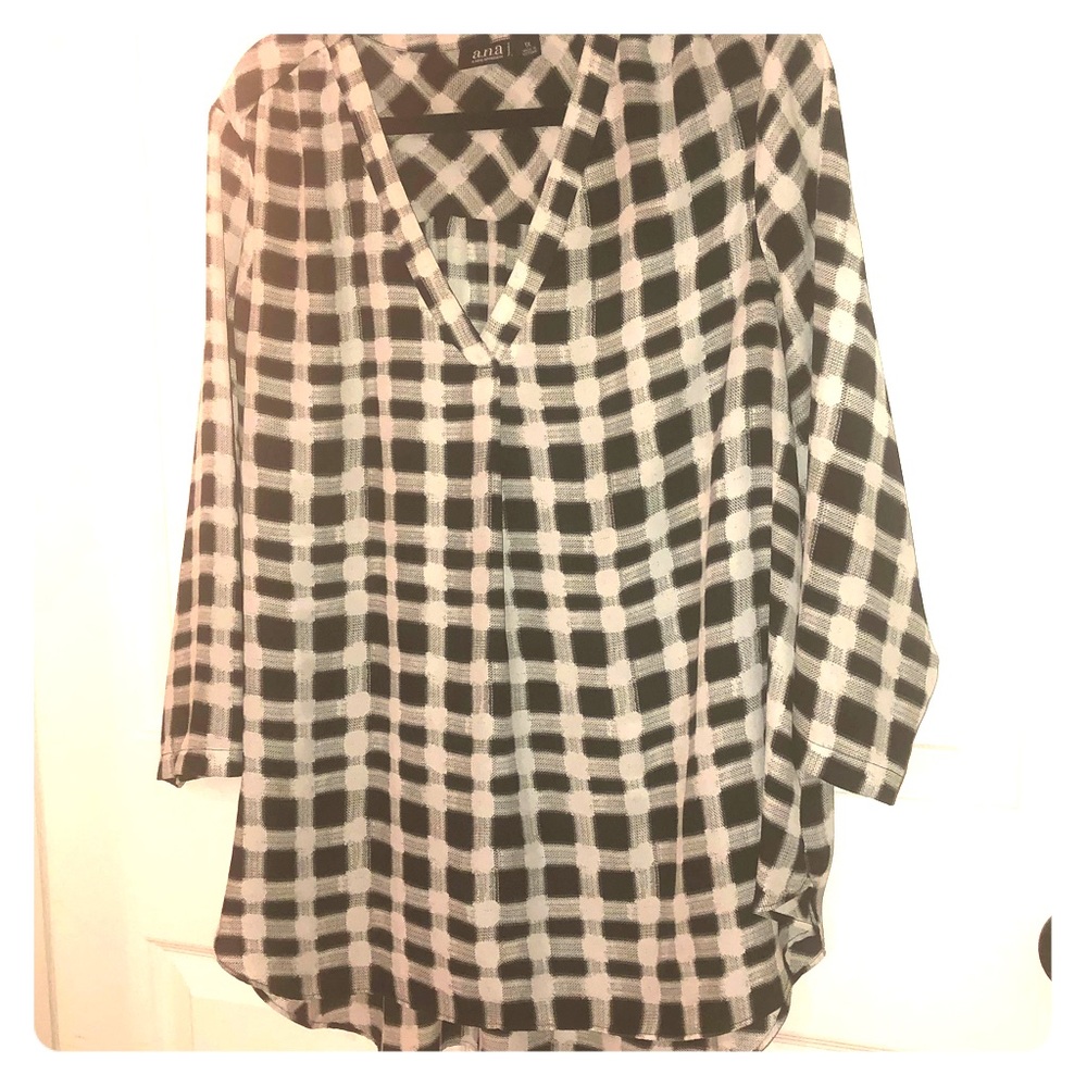 Black and White Blouse